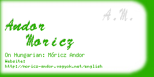andor moricz business card